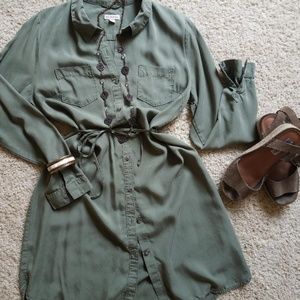 Olive Shirt Dress